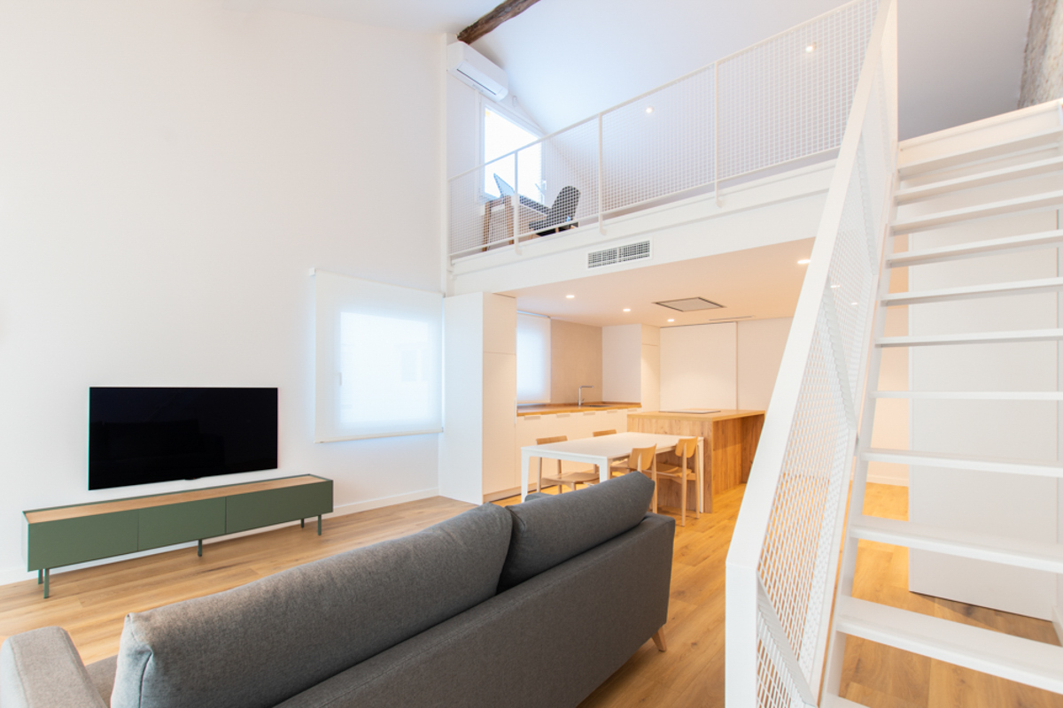 salón cocina de una vivienda, reforma de una vivienda, estudio de arquitectura e interiorismo de Zaragoza