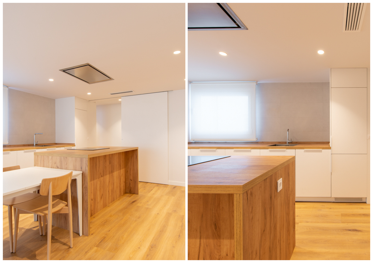 cocina de una vivienda, reforma de una vivienda, estudio de arquitectura e interiorismo de Zaragoza